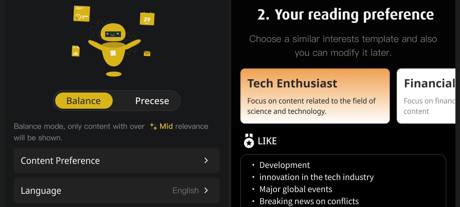 Configure your AI reading preferences